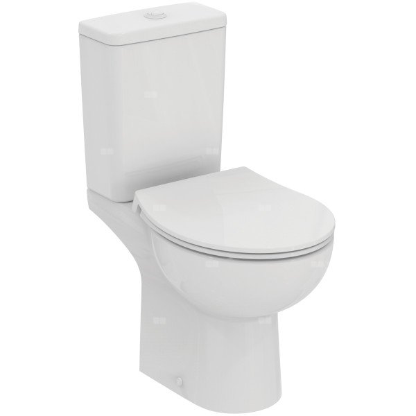 Pakiet z otwartą misą, blisko połączoną 365x620x790 mm, spłukiwanie, mechaniczne, wylot poziomy - EUROVIT