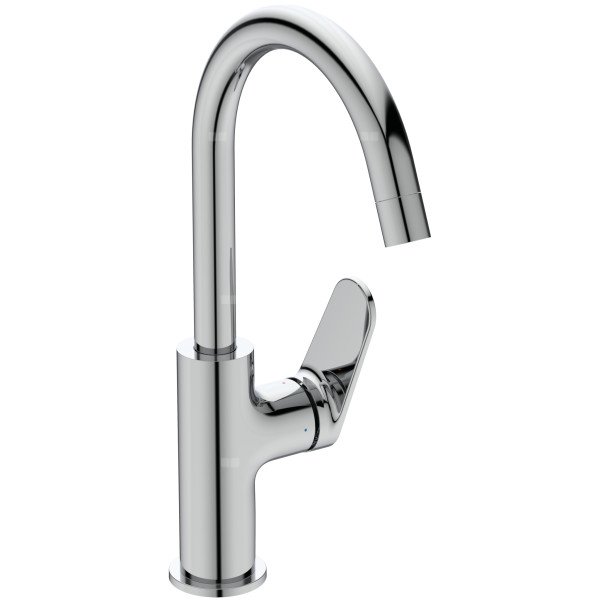 Bateria umywalkowa 82x204x301 mm, wylewka 150 mm 3.8 l/min (3 bary), z korkiem - CERAFINE O NUOVO