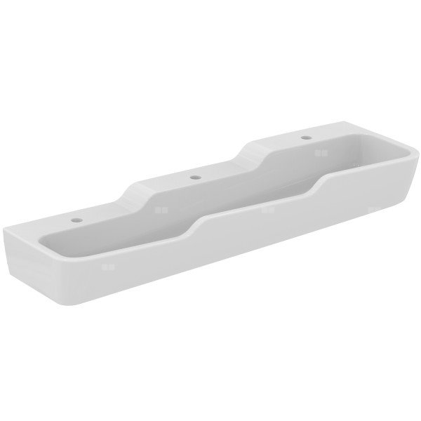 Umywalka oszczędzająca miejsce 1300x365x260 mm, 3 otwory na baterię, bez przelewu - CONTOUR 21
