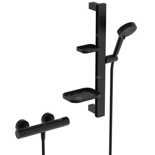 Zestaw baterii prysznicowej 12.0 l/min (3 bary) - CERATHERM ALU+