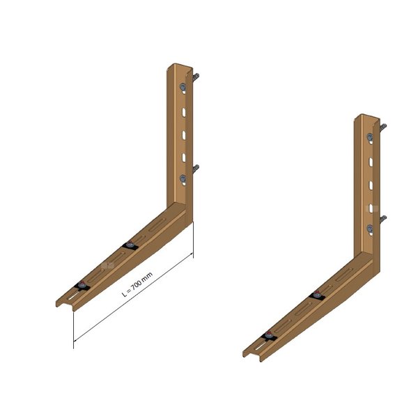 Zestaw wsporników do montażu na ścianie 700 MM do jednostki zewnętrznej THOR-GHOTA, MULTI 18-27