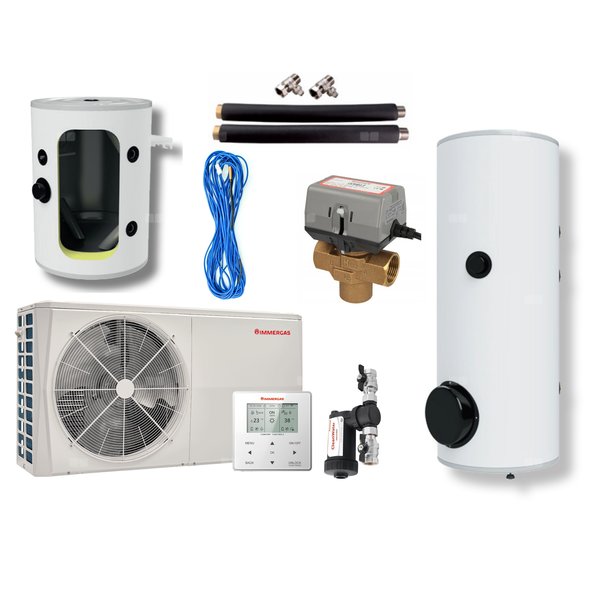Pakiet - Pompa ciepła powietrzna powietrze-woda monoblok IMMERGAS MAGIS M4 EH3 4.7 kW 230 V + Zasobnik c.w.u. OKC 200 NTR/HP + Zasobnik buforowy NAD 50 V1