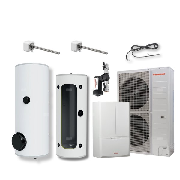 Pakiet - Pompa ciepła powietrze-woda split IMMERGAS MAGIS PRO 14 V2 T 12.5 kW 400 V + Zasobnik c.w.u. OKC 300 NTR/HP + Zasobnik buforowy NAD 250 V1