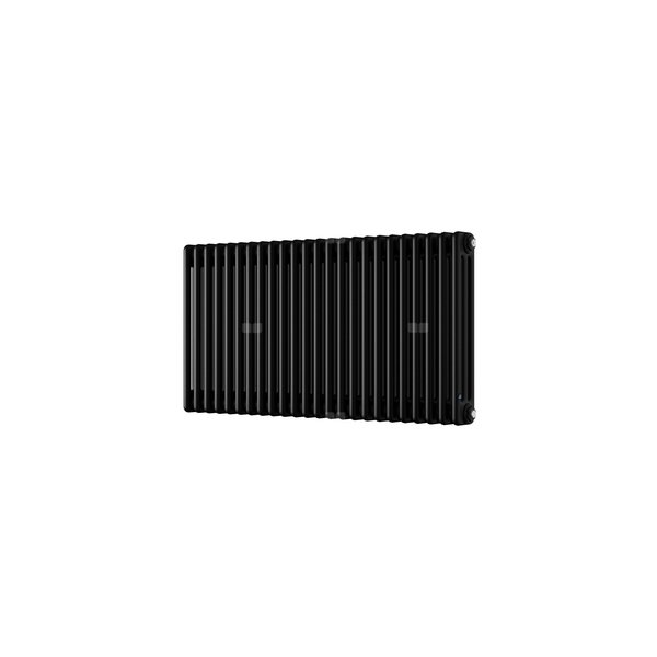Grzejnik żeberkowy INSTAL-PROJEKT TUBUS 3 stal, podłączenie dolne środkowe, rozstaw 50 mm 1802 x 650 mm, kolor czarny matowy (RAL 9005), moc 2481 W