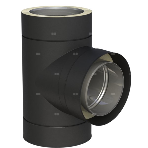 Trójnik 87' fi 200mm lakierowany na czarno (RAL9011)