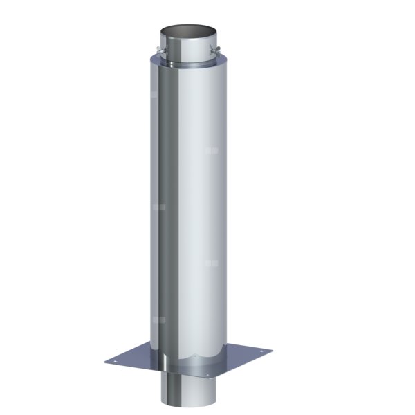 Izolowane przedłużenie komina dymowego fi 150mm z adapterem nasady grubość 1,0mm L=850mm