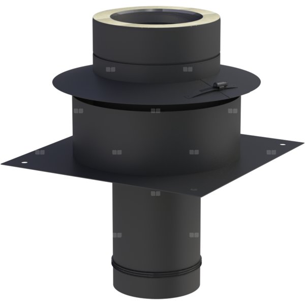 Płyta fundamentowa fi 130mm dla podwyższenia kominalakierowana na czarno T120'C /P1 lakierowana na czarno T120'C /P1