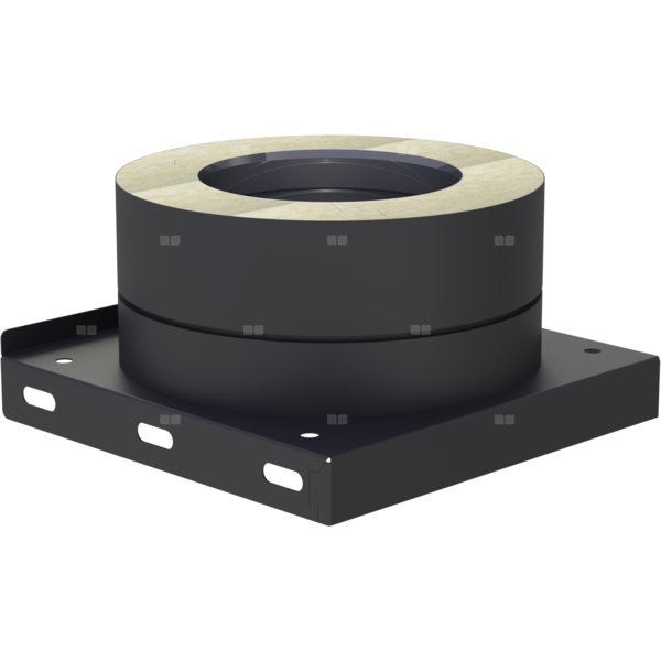 Płyta fundamentowa fi 130mm z odpływem skroplin w dół (nypel 1/2") lakierowana na czarno w dół (nypel 1/2") lakierowana na czarno