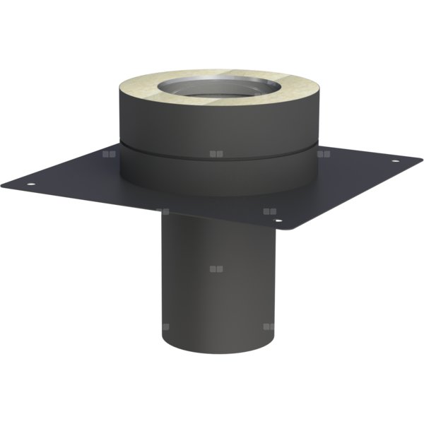 Płyta fundamentowa fi130mm dla podwyższenia komina lakierowana na czarno