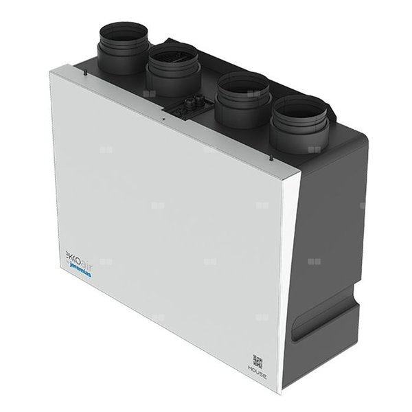 Rekuperator HOUSE250 -wL, wym krzyż-przeciwprądowy bez nagrzewnicy wstępnej/wtórnej , bypass elektr.