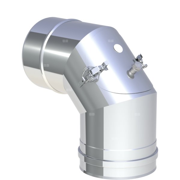 Kolano 90st. fi130/200mm z rewizją z króćcami pomiarowym