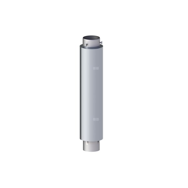 Izolowane przedłużenie komina dymowego fi 200mm z adapterem nasady grubość 1,0mm L=900mm do ceramiki