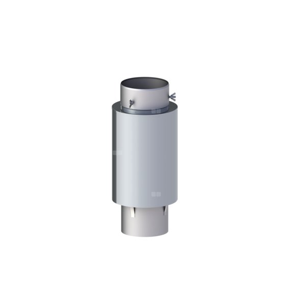 Izolowane przedłużenie komina dymowego fi 200mm z adapterem nasady grubość 1,0mm L=350mm do ceramiki