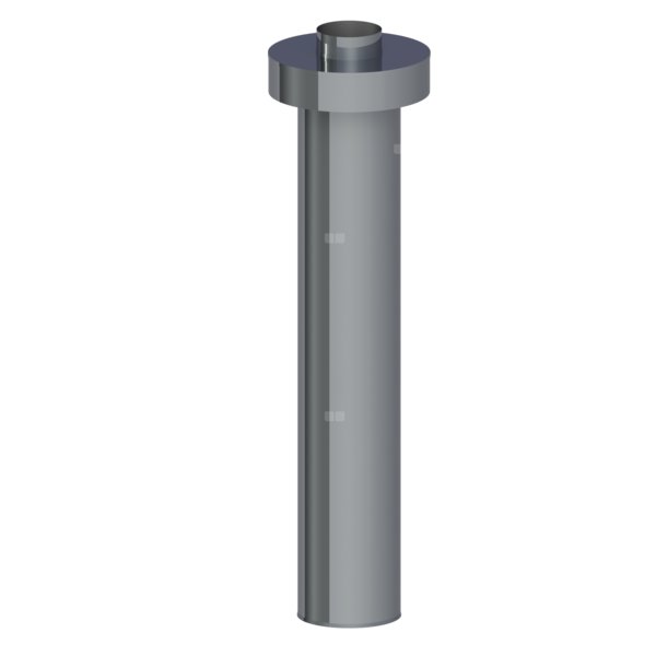Zakończenie pionowe systemu TWIN JEREMIAS 360-TWIN36A stal nierdzewna fi 130/180 mm, dł. 750 mm, kolor wysoki połysk