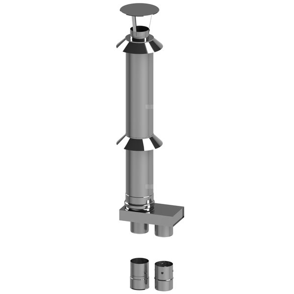 Pakiet powietrzno-spalinowy pionowy przez dach do nagrzewnic - przyłącze EW-FLEX fi100-100mm - fi100/150mm