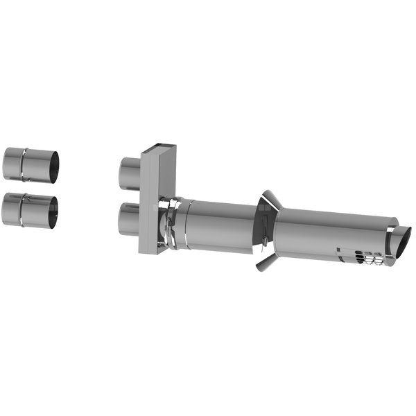 Pakiet powietrzno-spalinowy poziomy przez ścianę do nagrzewnic fi100-100mm - fi100/150mm