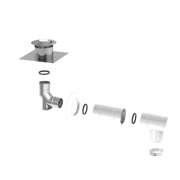 Pakiet powietrzno-spalinowy w szacht komina fi80/125mm (Kotły Beretta, CIAO GREEN, MYNUTE GREEN, EXCLUSIVE GREEN, MYNUTE BOILER GREEN, MYNUTE BOILER GREEN HE, QUADRA GREEN 25, CONICA GREEN 25, 15S, 25S, KOMPAKT GREEN 25, 16S, 25S, 35S, EXCLUSIVE GREEN HE 25, 35)