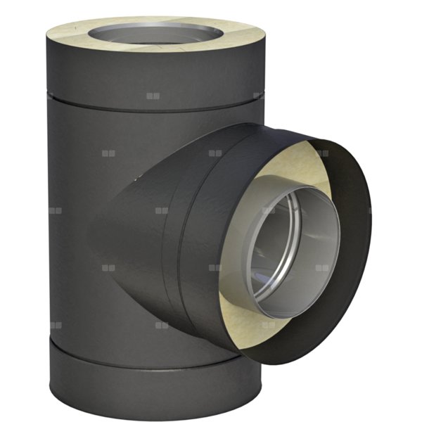 Element rewizyjny fi 150mm z wyjściem okrągłym lakierowany na czarno lakierowany na czarno