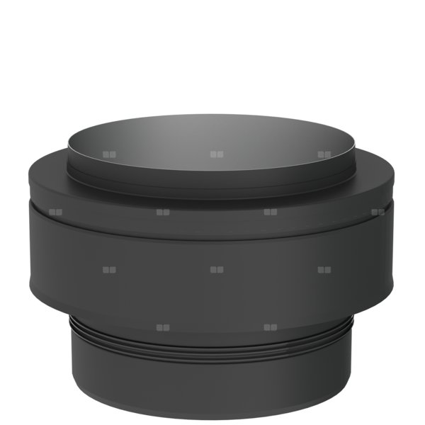 Zakończenie wylotu rury dwuściennej fi 150mm T120'C / P1 lakierowane na czarno T120'C / P1 lakierowane na czarno