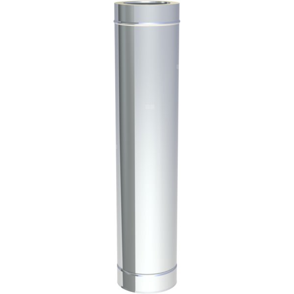 Przewód kominowy dwuścienny JEREMIAS DW-FU 0,8mm fi130mm dł.1000mm stal szlachetna