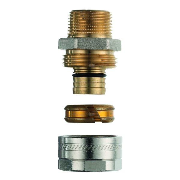 Śrubunek przejściowy KERMI x-net, 3/4'' x 25 (GZ x nakrętka)