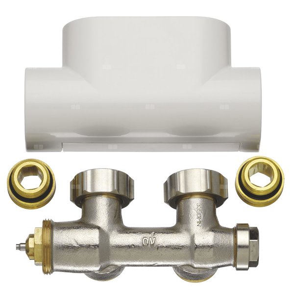 Śrubunek kątowy, podłączenie na środku50mm,