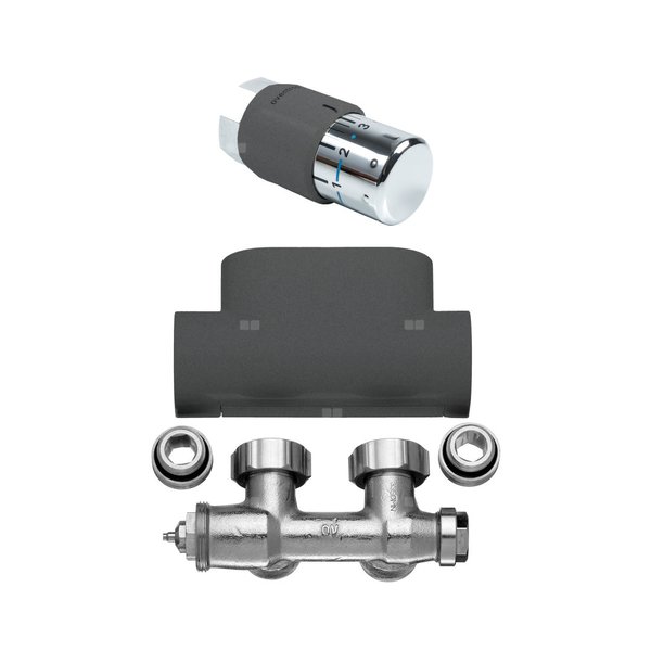 Zawór termostatyczny kątowy, zestaw, in DB 703