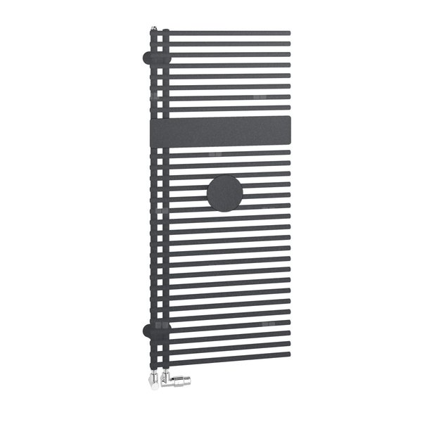 Grzejnik Kermi®Credo®Half®round 1000x450x46, srebro bł./RAL9016,lewa strona