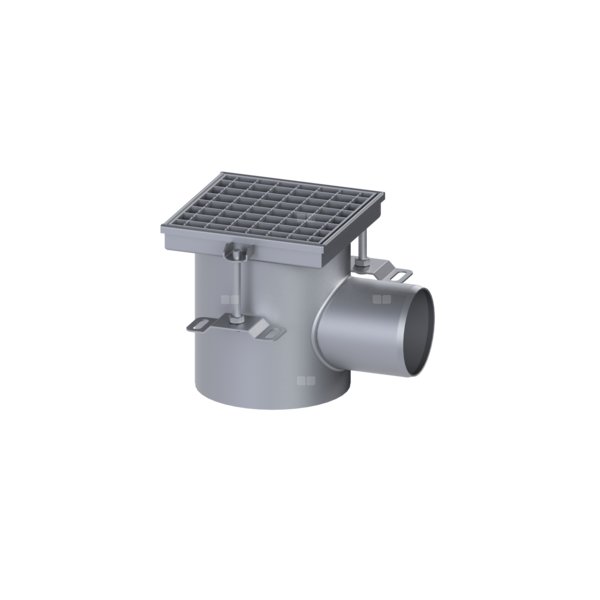 Wpust Ferrofix 185, odpływ boczny, 206x206, ruszt kratowy M125, bez kołnierza