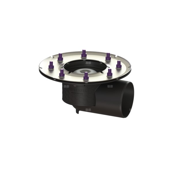 Korpus wpustu Ecoguss DN 100, odpł. boczny, z kołnierzem dociskowym,