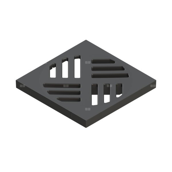 Ruszt szczelinowy 150x150 z tworzywa, czarny