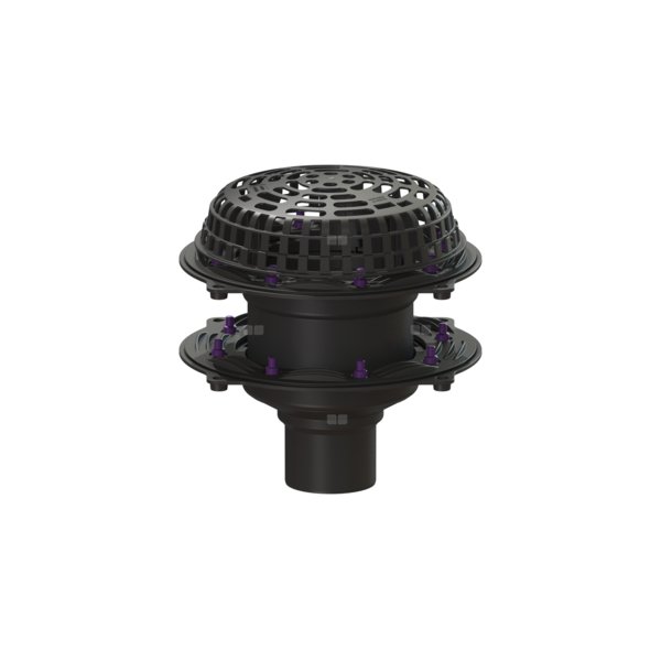 Wpust dachowy Ecoguss, z podwójnym uszczelnieniem, DN100, podgrzewany