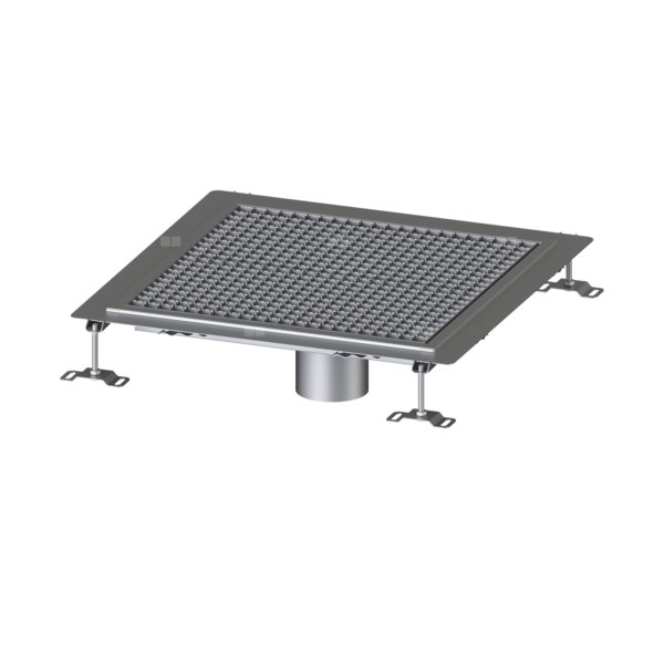 Wanna podłogowa Ferrofix, kołnierz 6mm do uszczelnień płynnych, 600x600 mm
