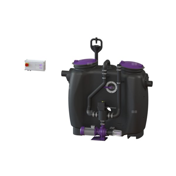 Separator tłuszczu EasyClean free | Auto Mix & Pump | NS 2 | Z wziernikiem i króćcem do napełniania | Z SonicControl