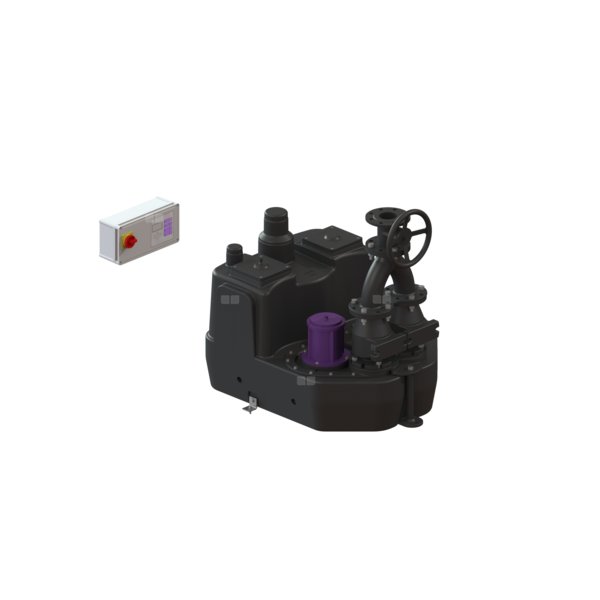 Przepompownia Aqualift XL Duo, 1500-S3, 400 V, 200 l, z zasuwą odcinającą z żeliwa