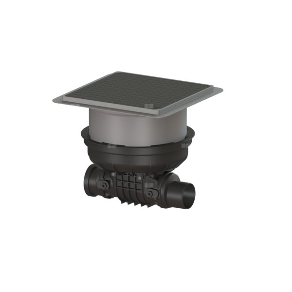 Zawór zwrotny (zasuwa burzowa) Staufix DN 90 z pokrywą czarną z dwoma klapami z tworzywa