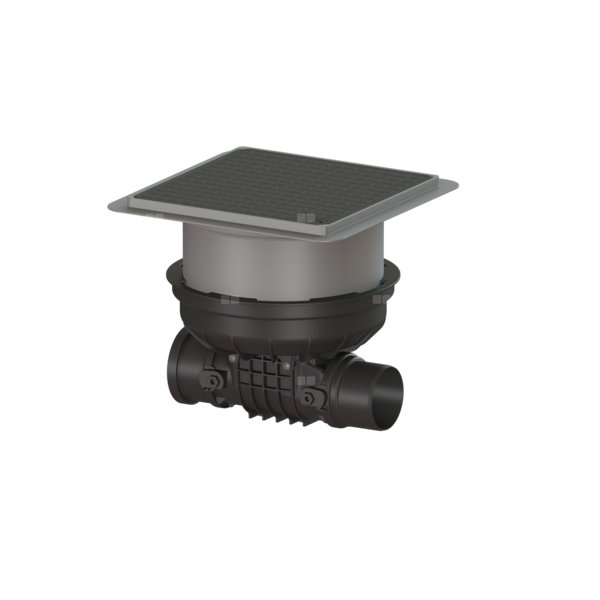 Zawór zwrotny (zasuwa burzowa) Staufix DN 100 z pokrywą czarną z dwoma klapami z tworzywa