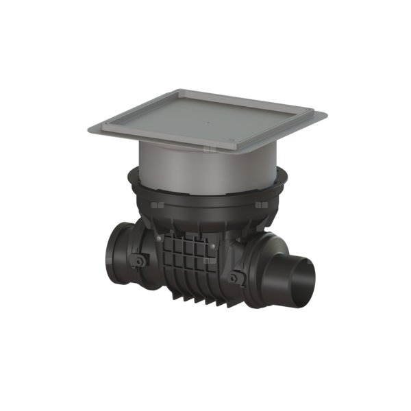 Zawór zwrotny (zasuwa burzowa) Staufix DN 125 z pokrywą pod płytki z 1 klapą z tworzywa i 1 klapą ze stali nierdzewnej