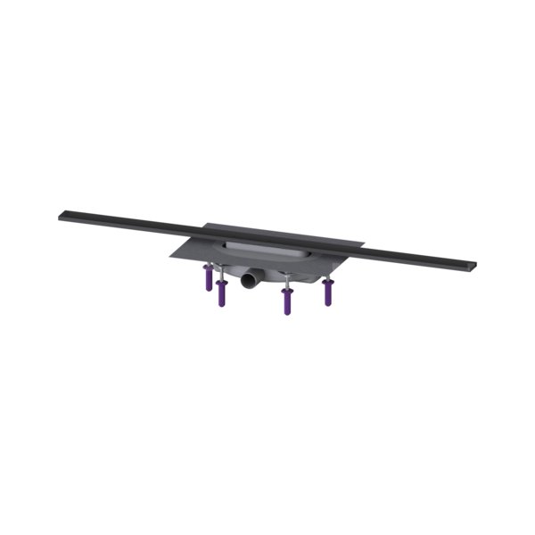 Linearis Infinity 60 z Mechanicznym syfonem Megastop Szczotkowana powierzchnia - czarna, 1000 mm