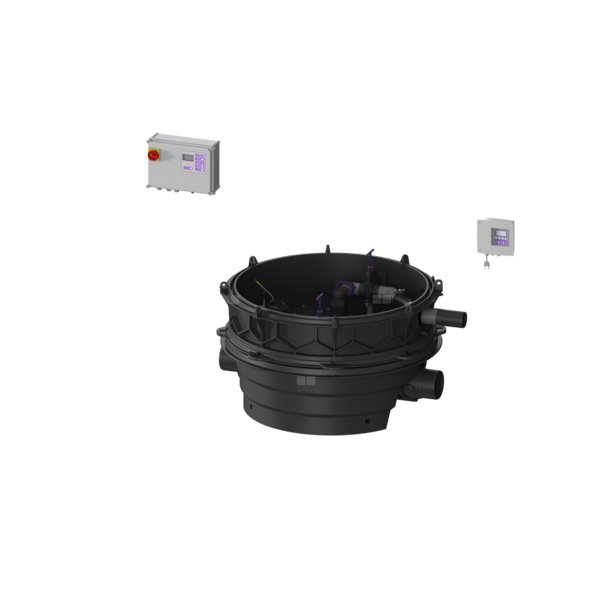 Moduł techniczny Ecolift XL Mono 400V SPF3000-S3 z automatycznymi klapami zwrotnymi do ścieków czarnych do swob. ustawienia lub połączenia ze studz.