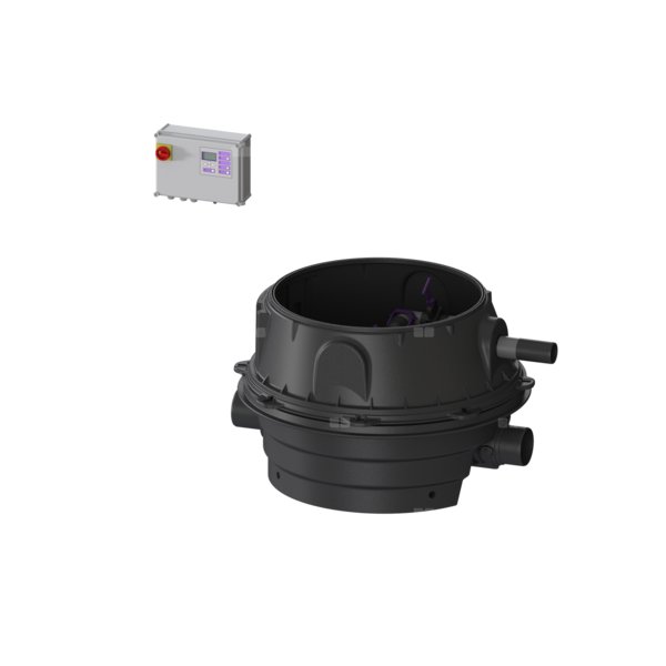 MODUŁ TECHNICZNY MONO ECOLIFT XL POMPA 400V SPF3000-S3 z automatyczną klapą zwrotną do ścieków szarych do zabudowy w ziemi lub płycie betonowej