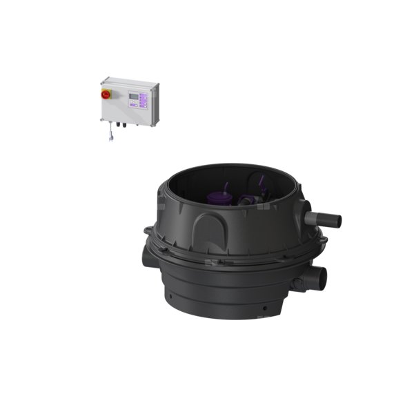 MODUŁ TECHNICZNY DUO ECOLIFT XL POMPY 230V SPF1400-S1 z automatyczną klapą zwrotną do ścieków szarych do zabudowy w ziemi lub płycie betonowej