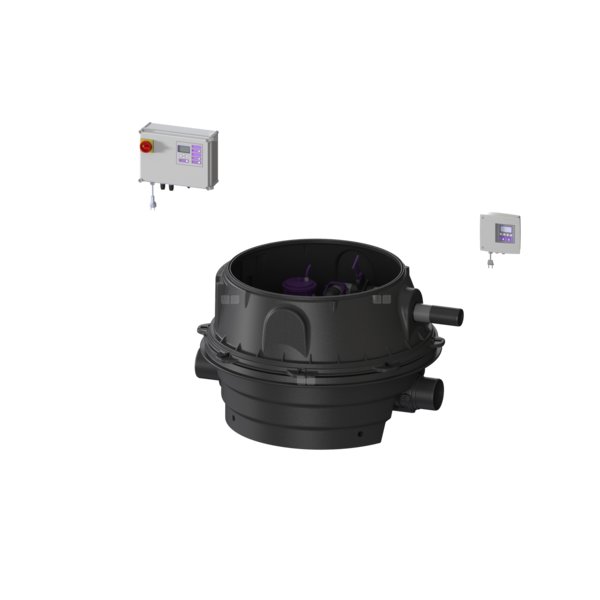 Moduł techniczny Ecolift XL Duo 230V SPF1400-S3 z automatycznymi klapami zwrotnymi do ścieków czarnych do zabudowy w ziemi lub płycie betonowej