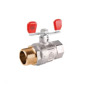 Zawór kulowy wodny pełnoprzepływowy nakrętno-wkrętny z motylkiem 1/2"