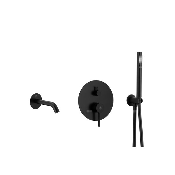 MOZA zestaw wannowy podtynkowy z baterią 3 funkcyjną, czarna