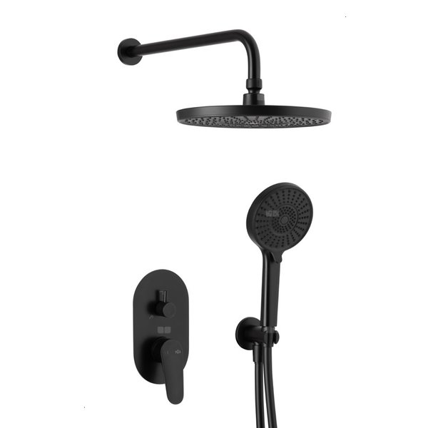 OTAVA ZESTAW NATRYSKOWY PODTYNKOWY Z BATERIĄ 2 FUNKCYJNĄ, CZARNY