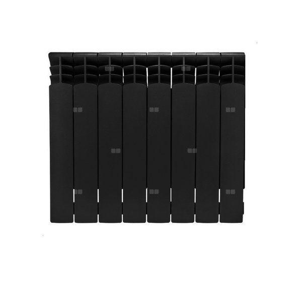 Grzejnik żeberkowy KFA Armatura G500F/8 aluminium, podłączenie boczne 572 x 644 mm, kolor czarny