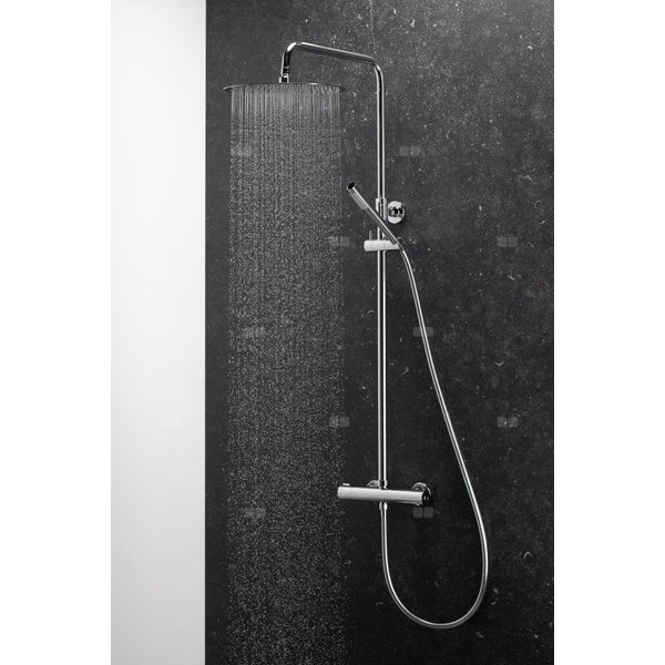 Zestaw natryskowy przesuwny KFA Armatura MOZA PREMIUM chrom, wąż 1500 mm, z deszczownicą