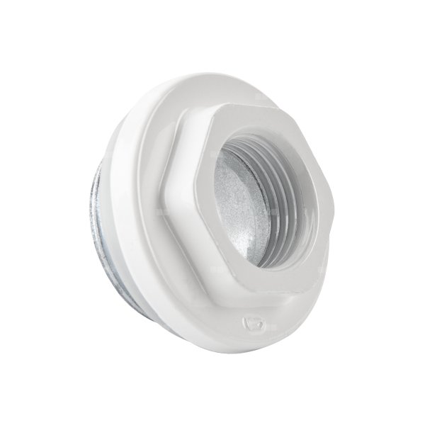 Korek do grzejnika G 500 C, E, F przelotowy lewy KFA Armatura, stal nierdzewna, kolor biały RAL9010 do grzejników