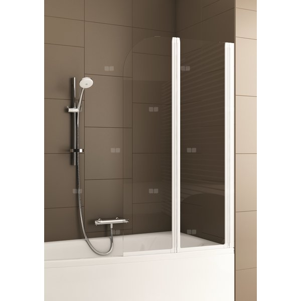 Parawan nawannowy KFA Armatura MODERN 2 prosty, 810-820 mm / 1400 mm szkło bezpieczne biały